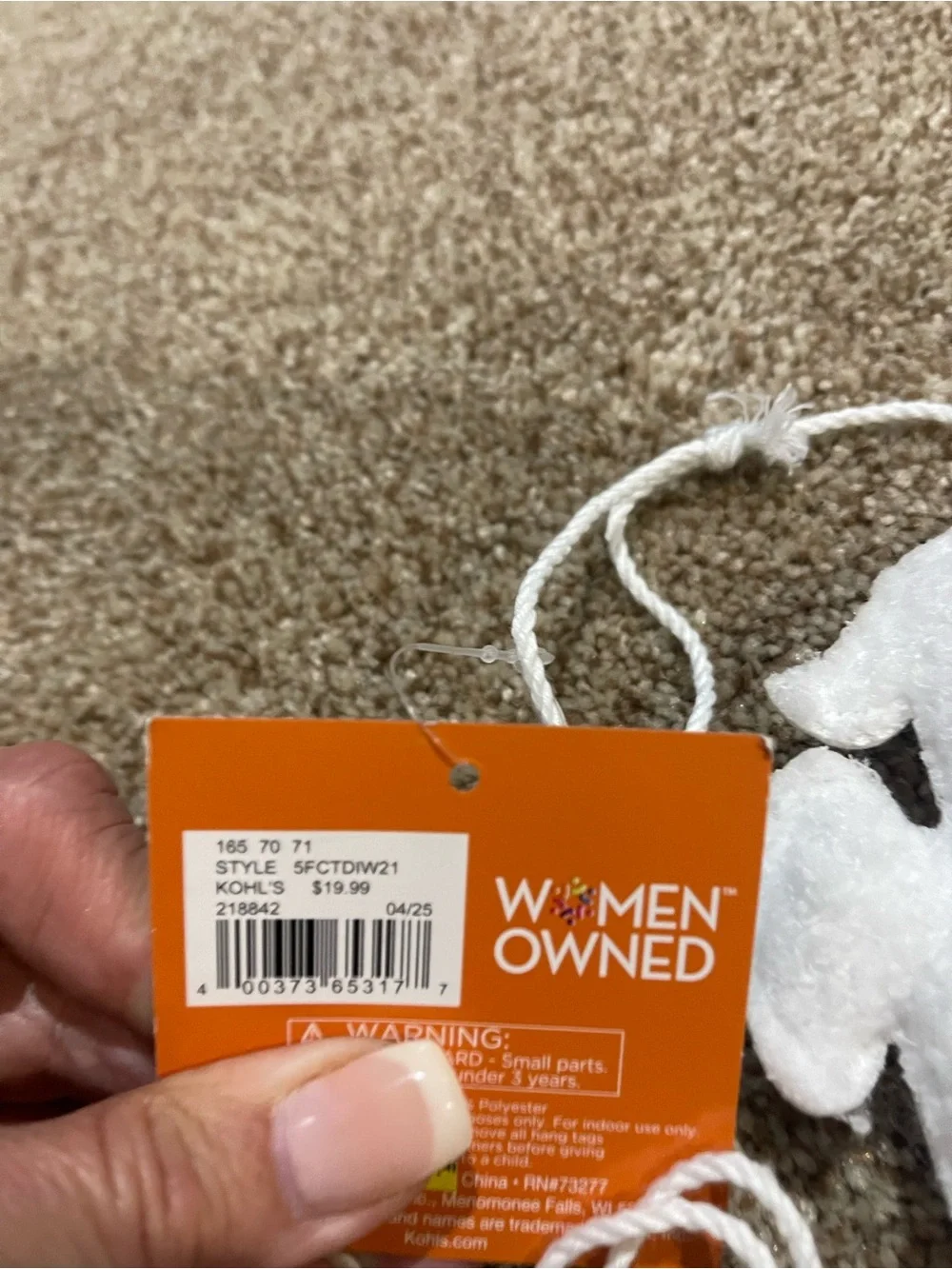 Holiday halloween White Ghost and Silver Pumpkin Garland new kohls
